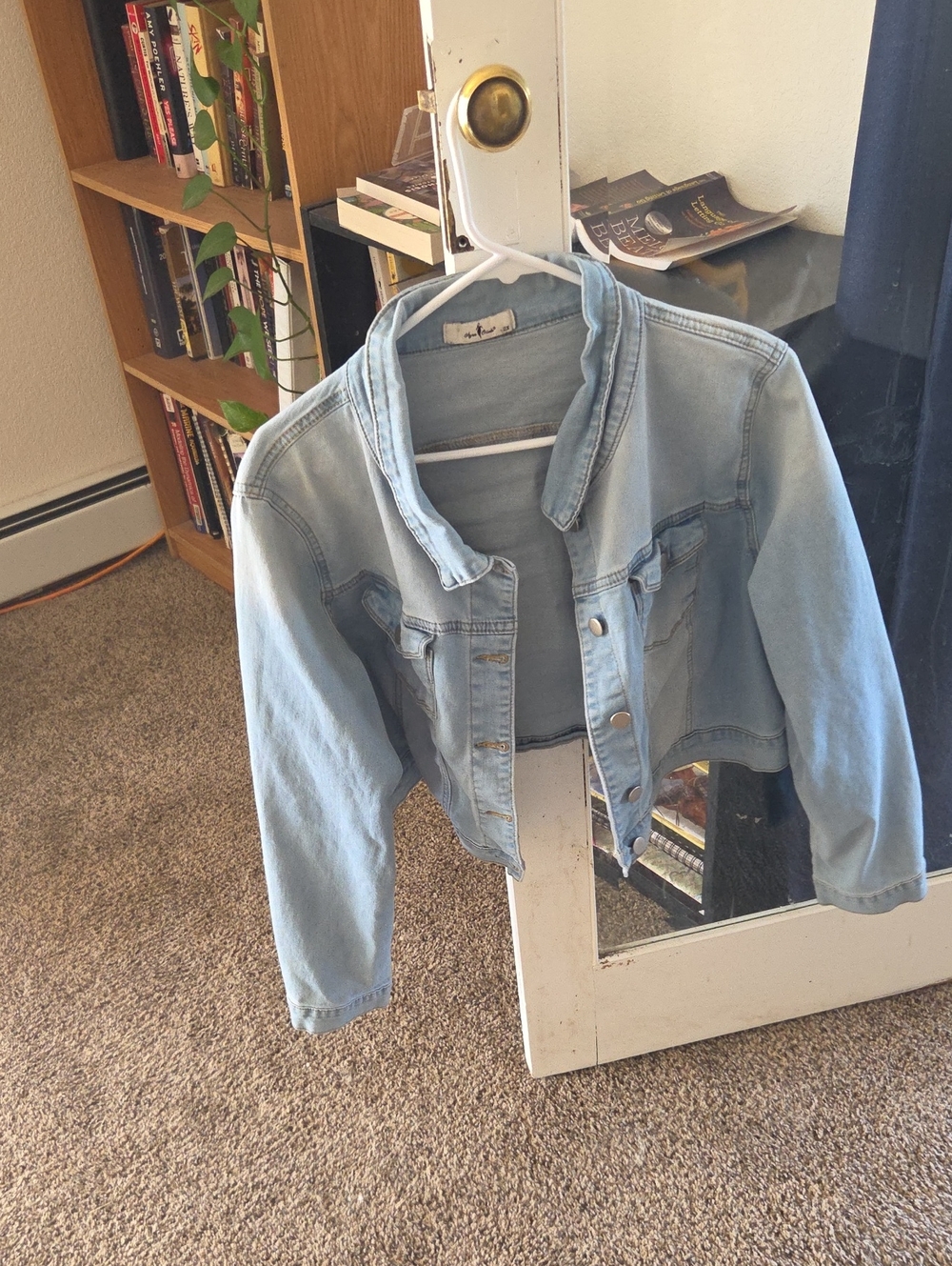 Light Wash Crop Jean Jacket - Women